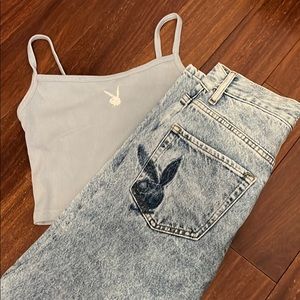 Pacsun x Playboy Straight Leg Jeans + Tank Top